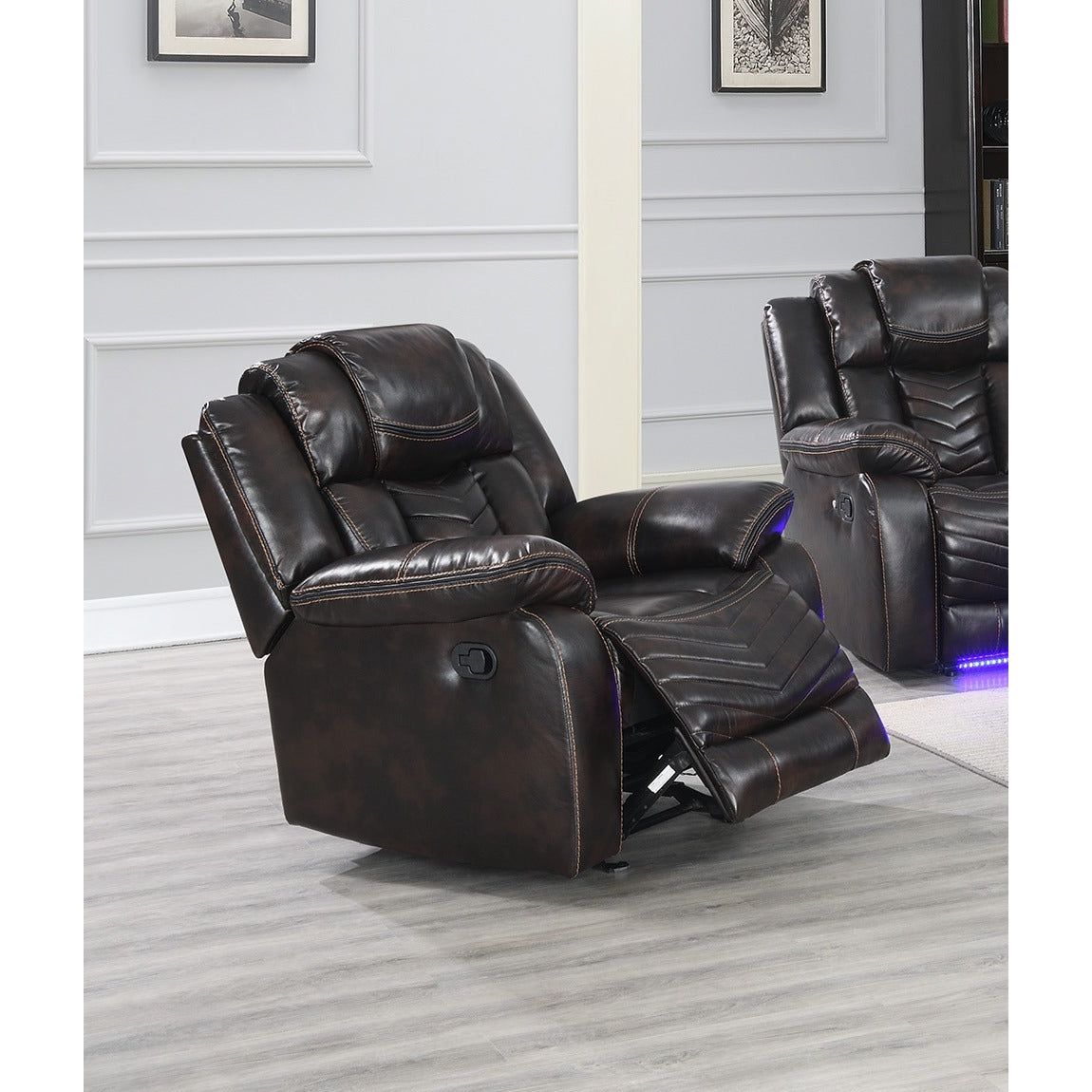 Lucky Charm Sec (Brown) Reclining Sectional