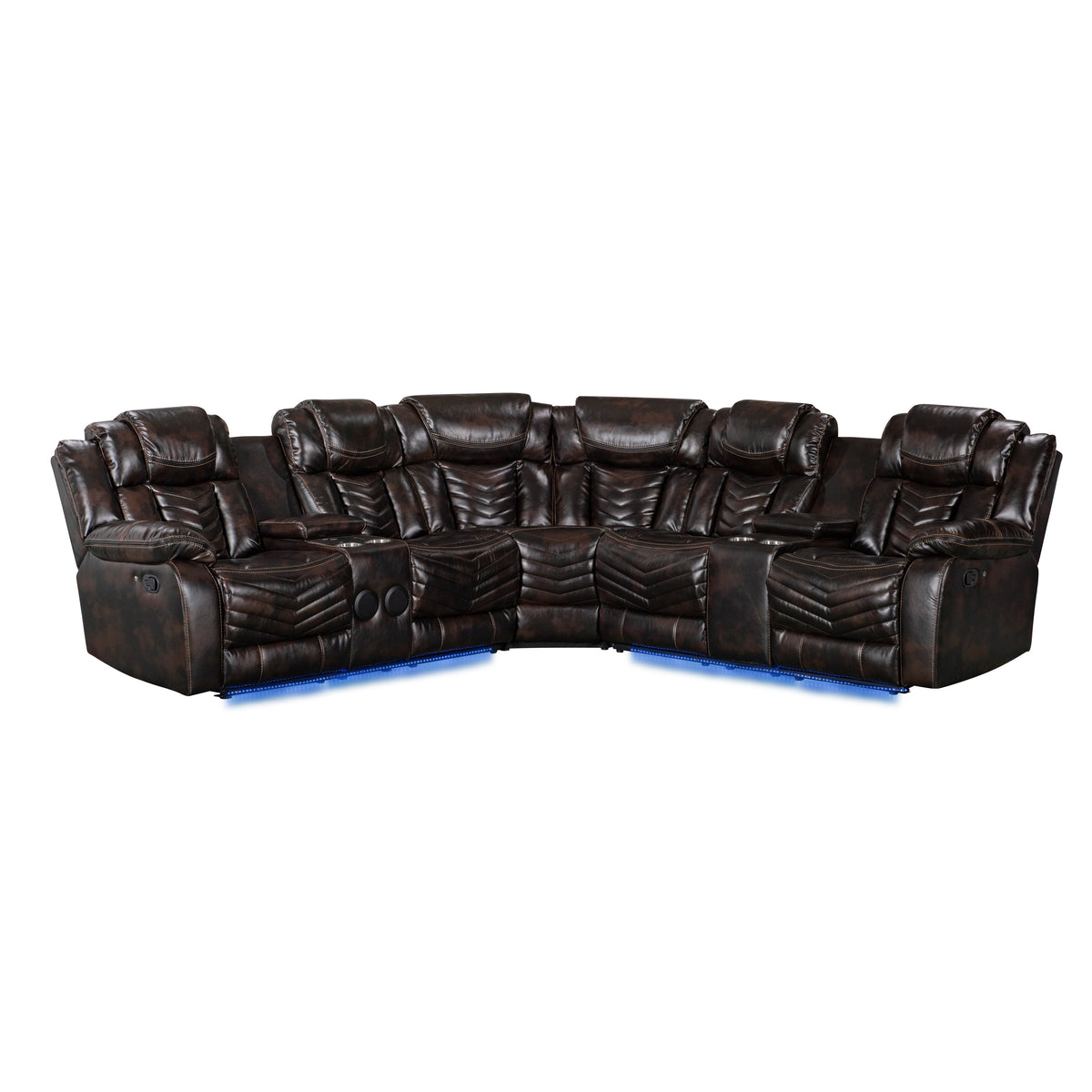 Lucky Charm Sec (Brown) Reclining Sectional
