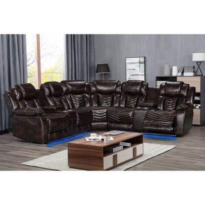 Lucky Charm Sec (Brown) Reclining Sectional