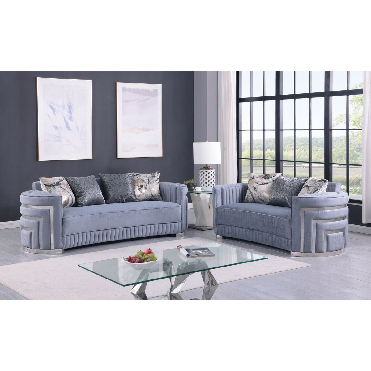 Minerva (Grey) Living Room Set