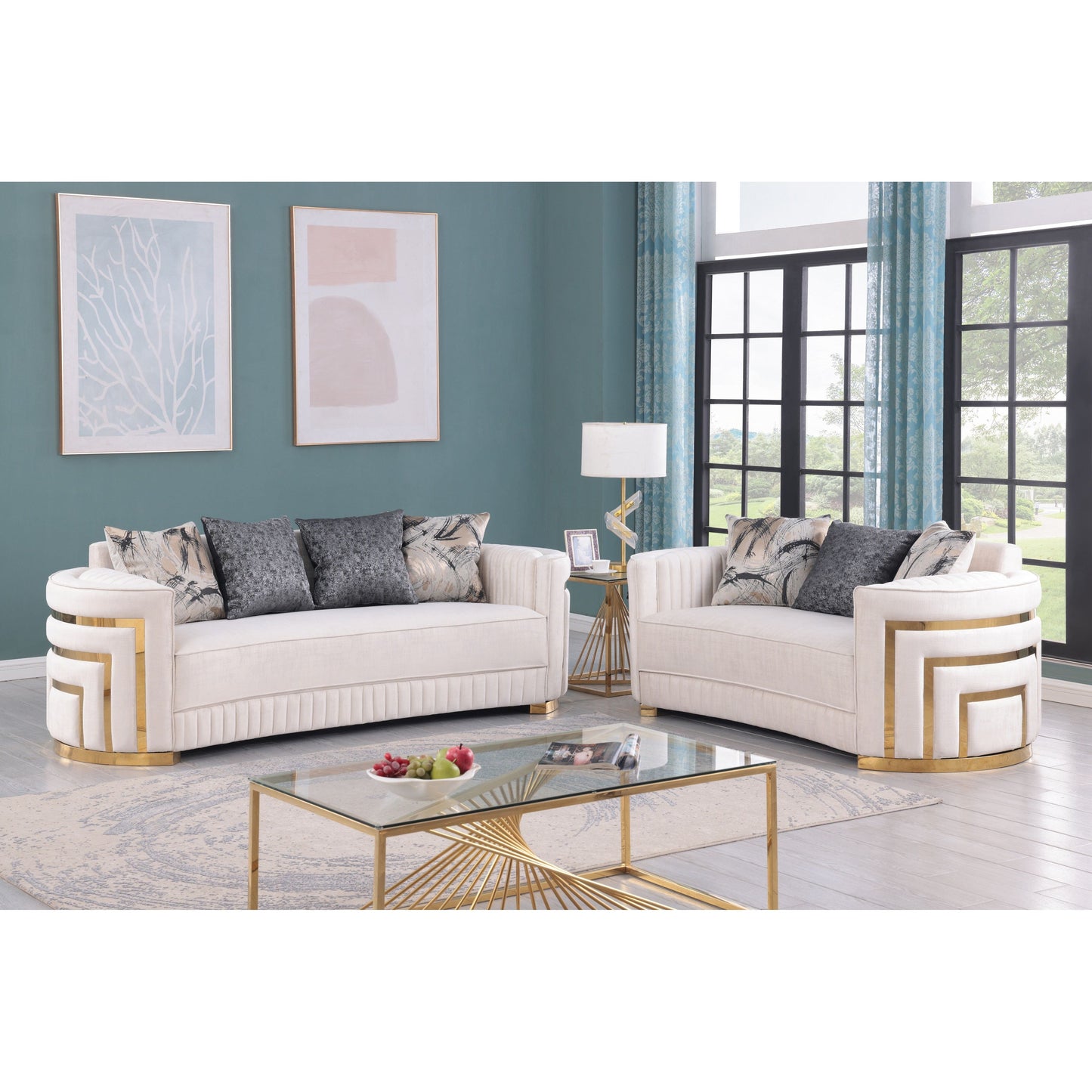 Minerva (Cream) Living Room Set