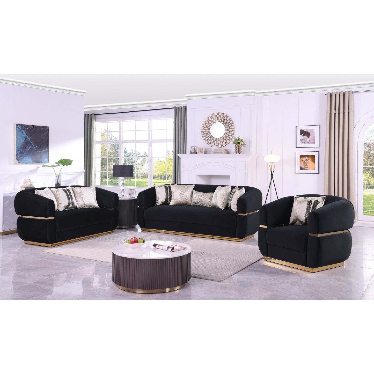 Carmela (Black) Living Room Set