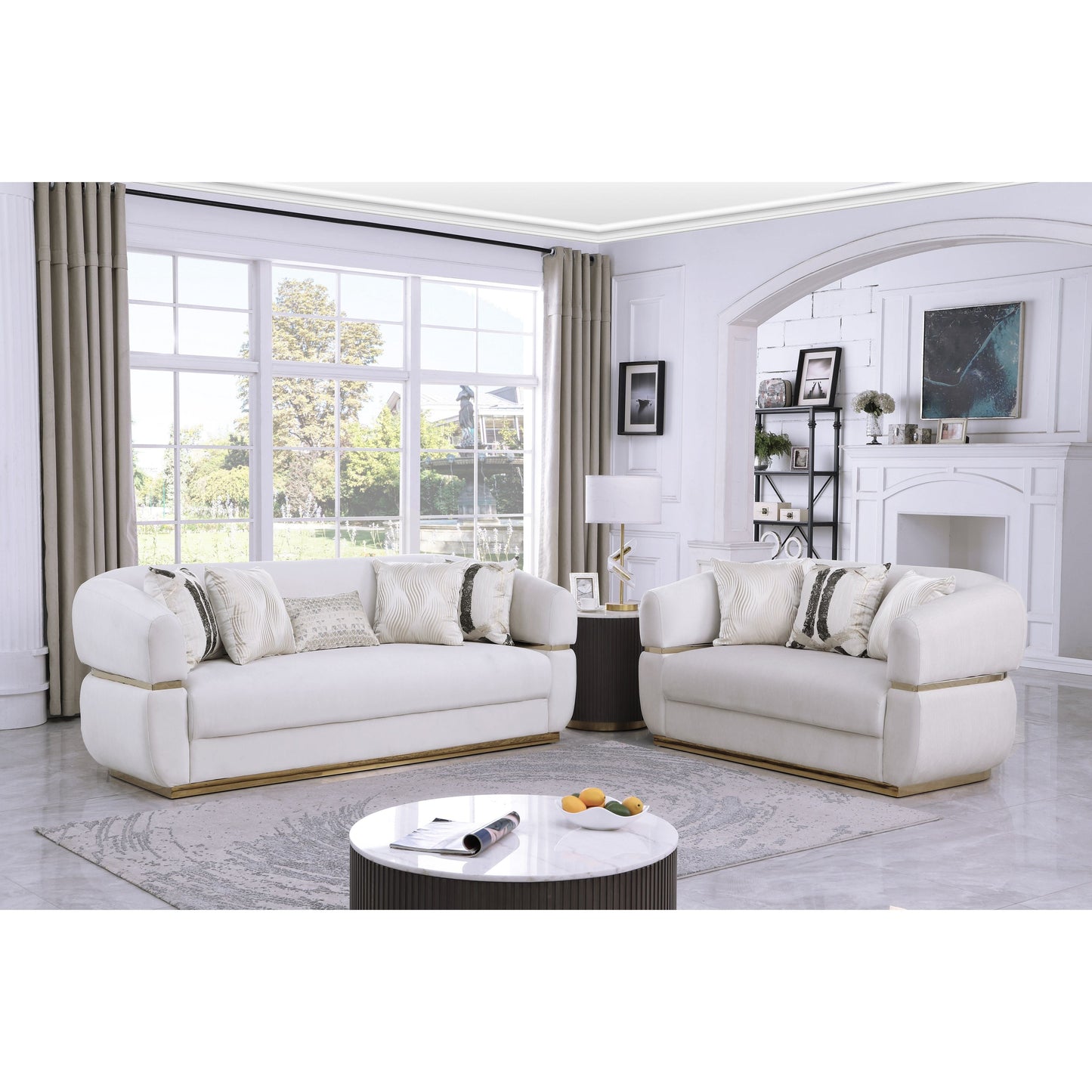 Carmela (Cream) Living Room Set