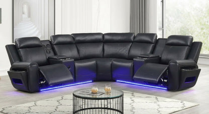 Galaxy Power (Black) Reclining Sectional