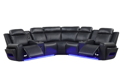 Galaxy Power (Black) Reclining Sectional