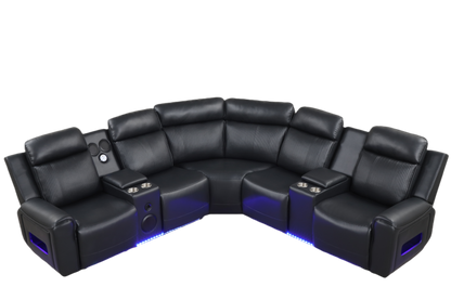 Galaxy Power (Black) Reclining Sectional
