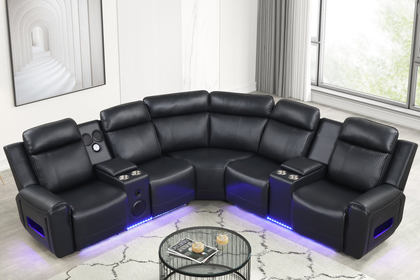 Galaxy Power (Black) Reclining Sectional
