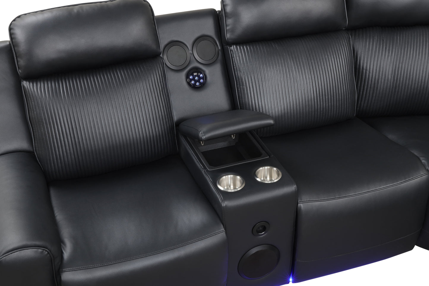 Galaxy Power (Black) Reclining Sectional