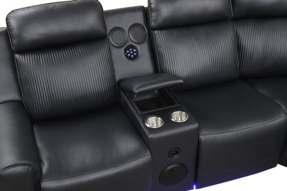 Galaxy Power (Black) Reclining Sectional