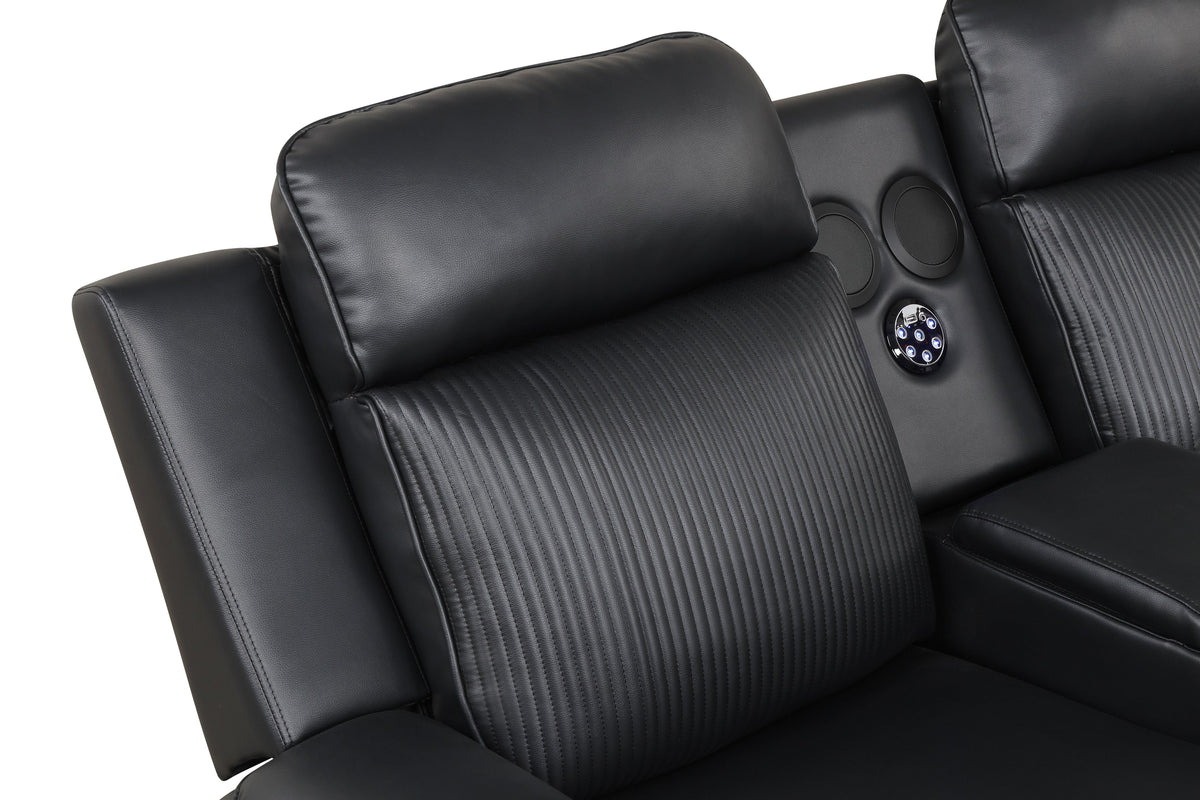 Galaxy Power (Black) Reclining Sectional