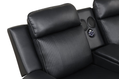 Galaxy Power (Black) Reclining Sectional