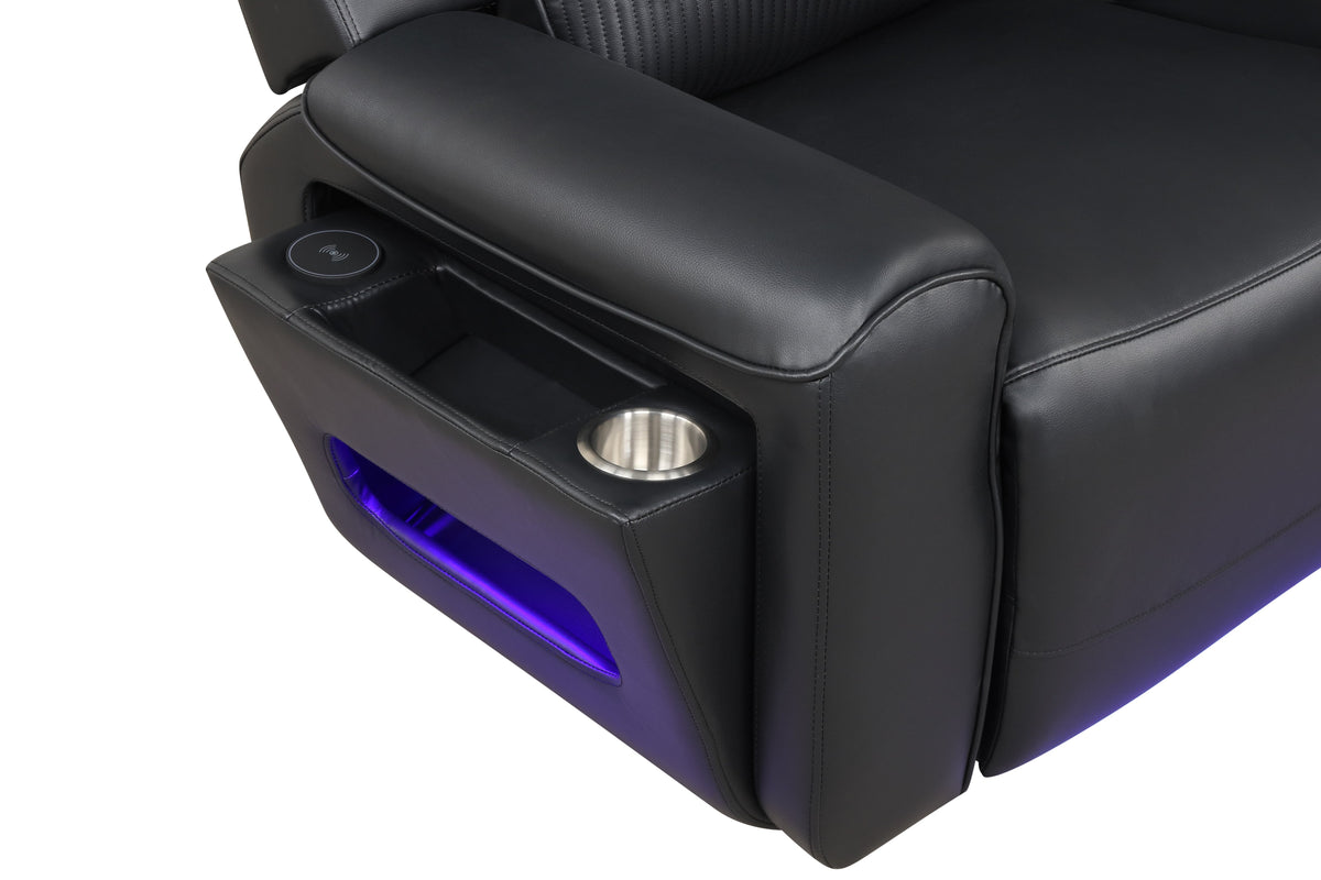 Galaxy Power (Black) Reclining Sectional