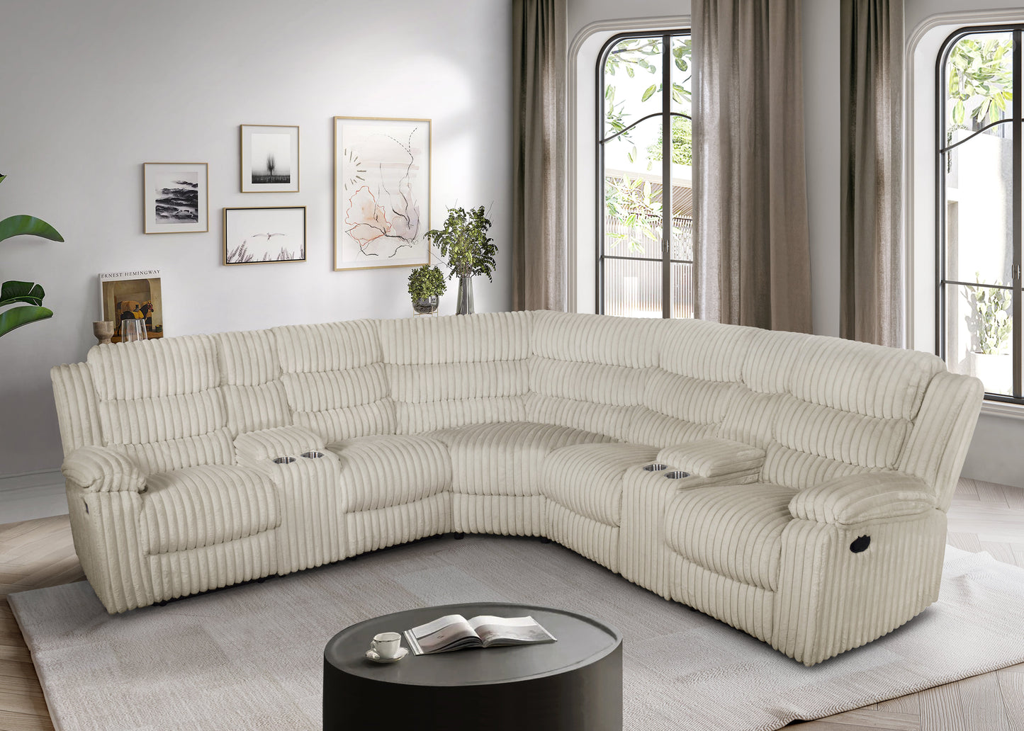 Calantha (Cream) Reclining Sectional