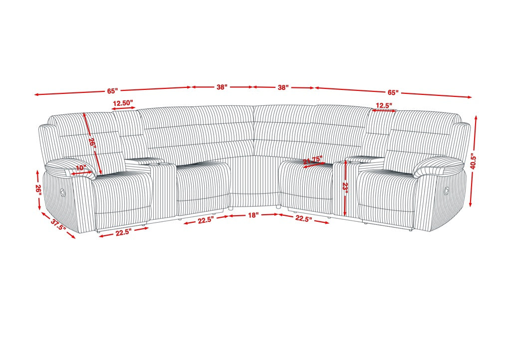 Calantha (Grey) Reclining Sectional
