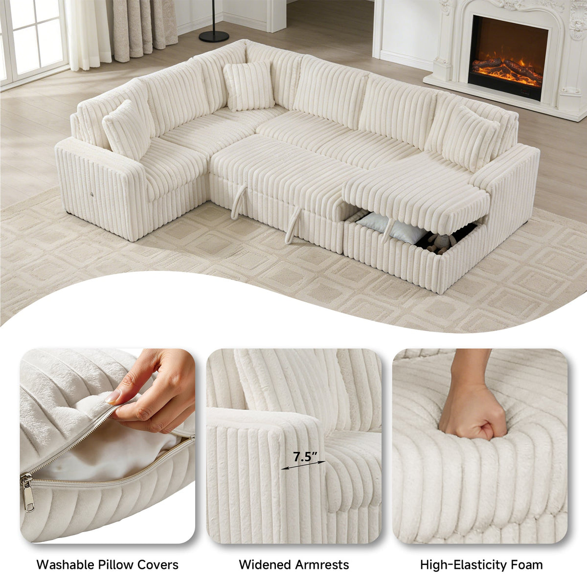 Raha II (White) Sectional