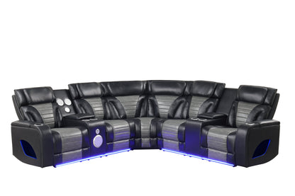 Robin (Black) Reclining Sectional