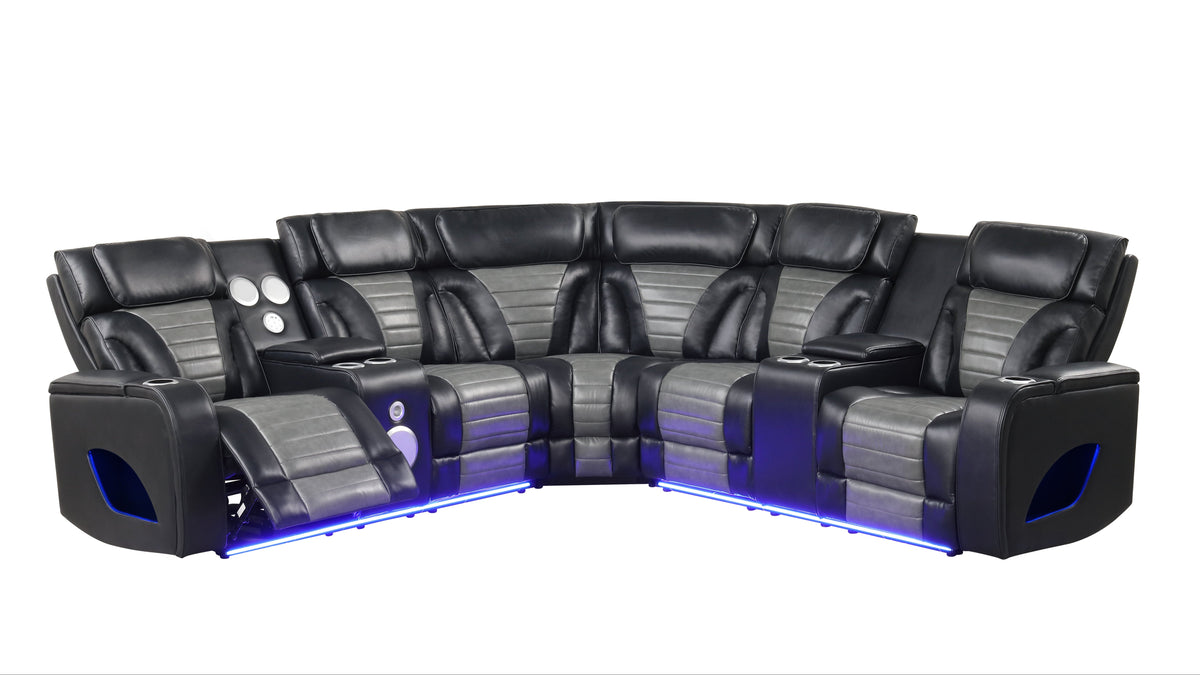 Robin (Black) Reclining Sectional