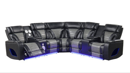 Robin (Black) Reclining Sectional