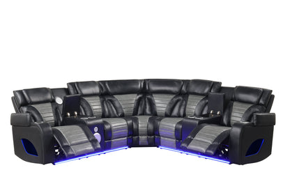 Robin (Black) Reclining Sectional