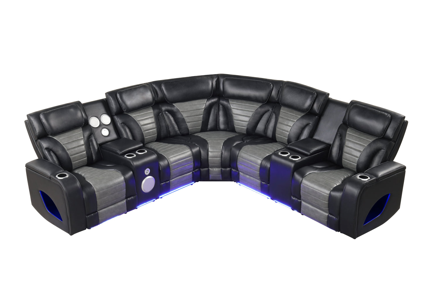 Robin (Black) Reclining Sectional