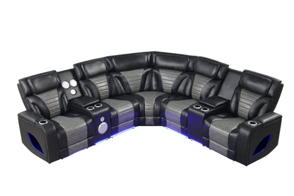 Robin (Black) Reclining Sectional
