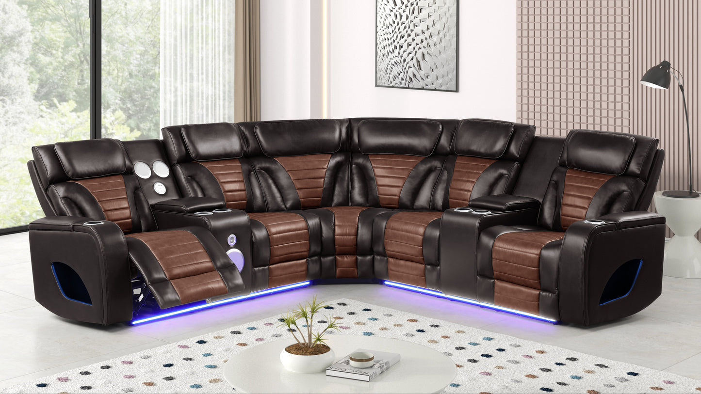 Robin (Brown) Reclining Sectional