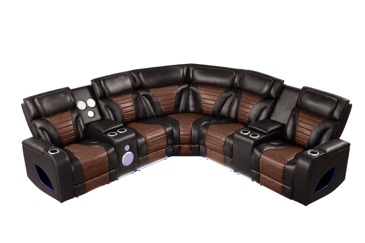 Robin (Brown) Reclining Sectional