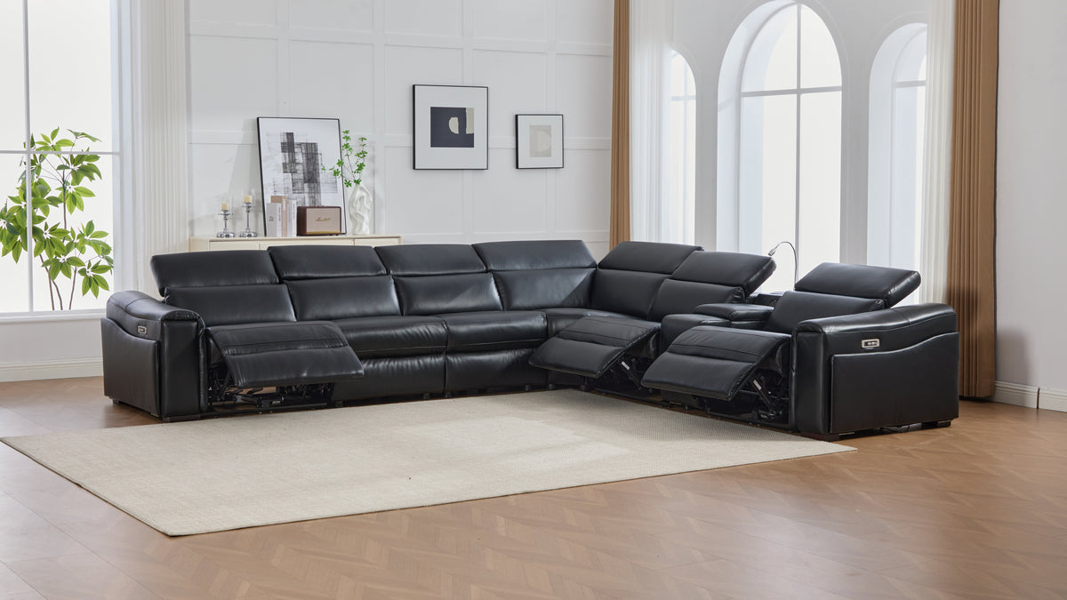 Divani Power (Black) Reclining Living Room Set