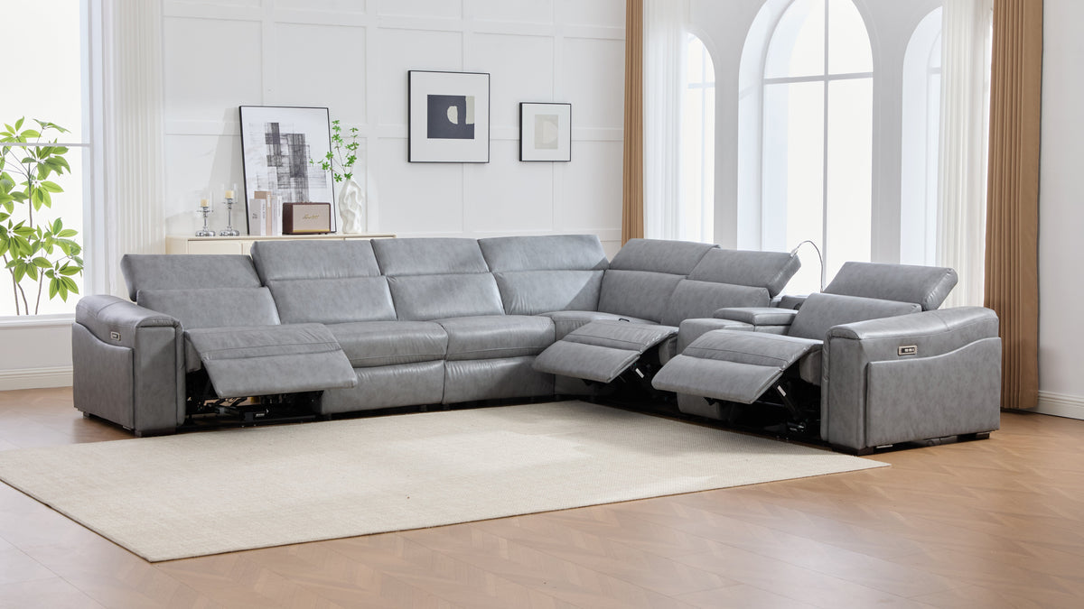 Divani Power (Grey) Reclining Living Room Set