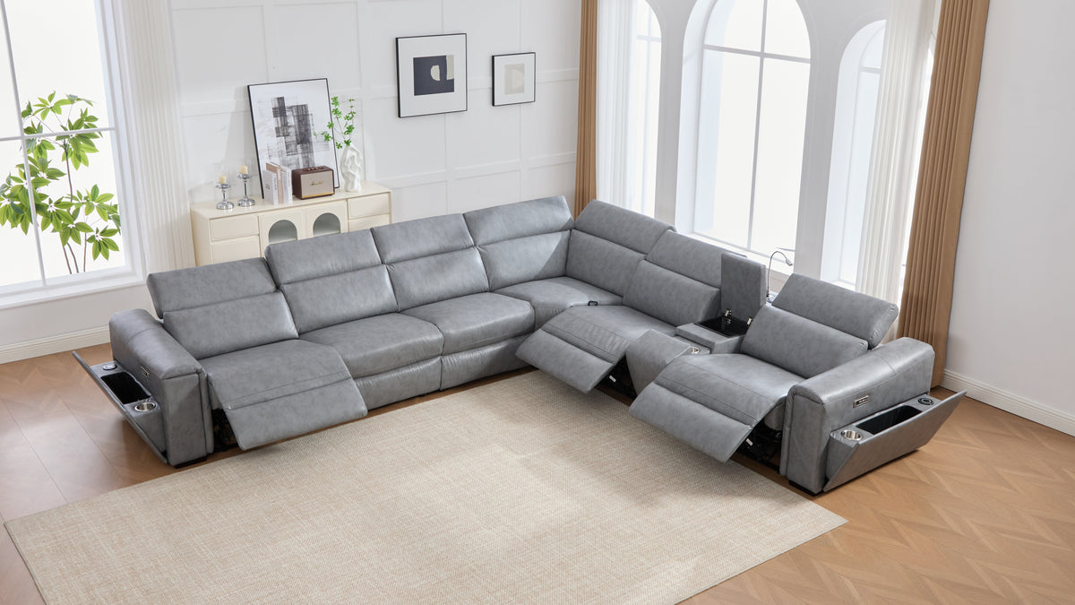 Divani Power (Grey) Reclining Living Room Set