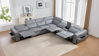 Divani Power (Grey) Reclining Living Room Set