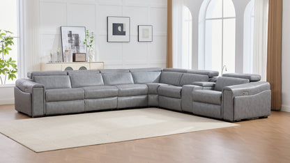Divani Power (Grey) Reclining Living Room Set