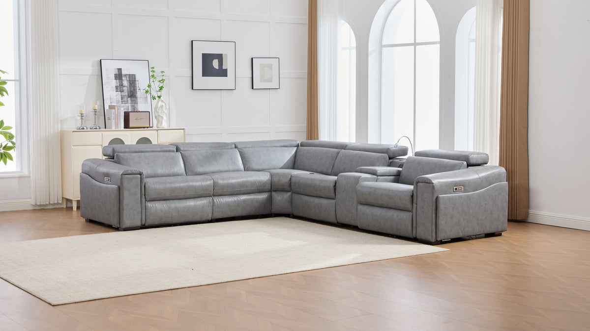 Divani Power (Grey) Reclining Living Room Set