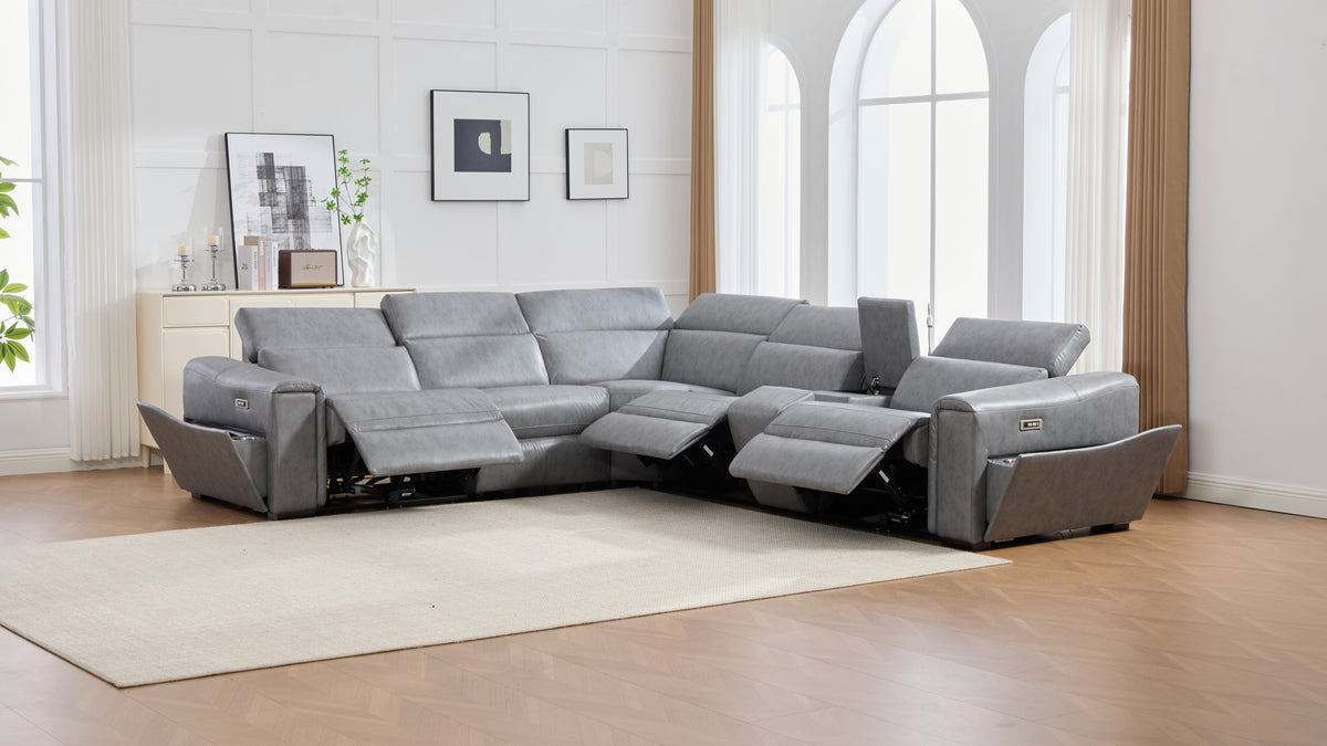 Divani Power (Grey) Reclining Living Room Set