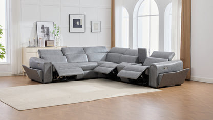 Divani Power (Grey) Reclining Living Room Set