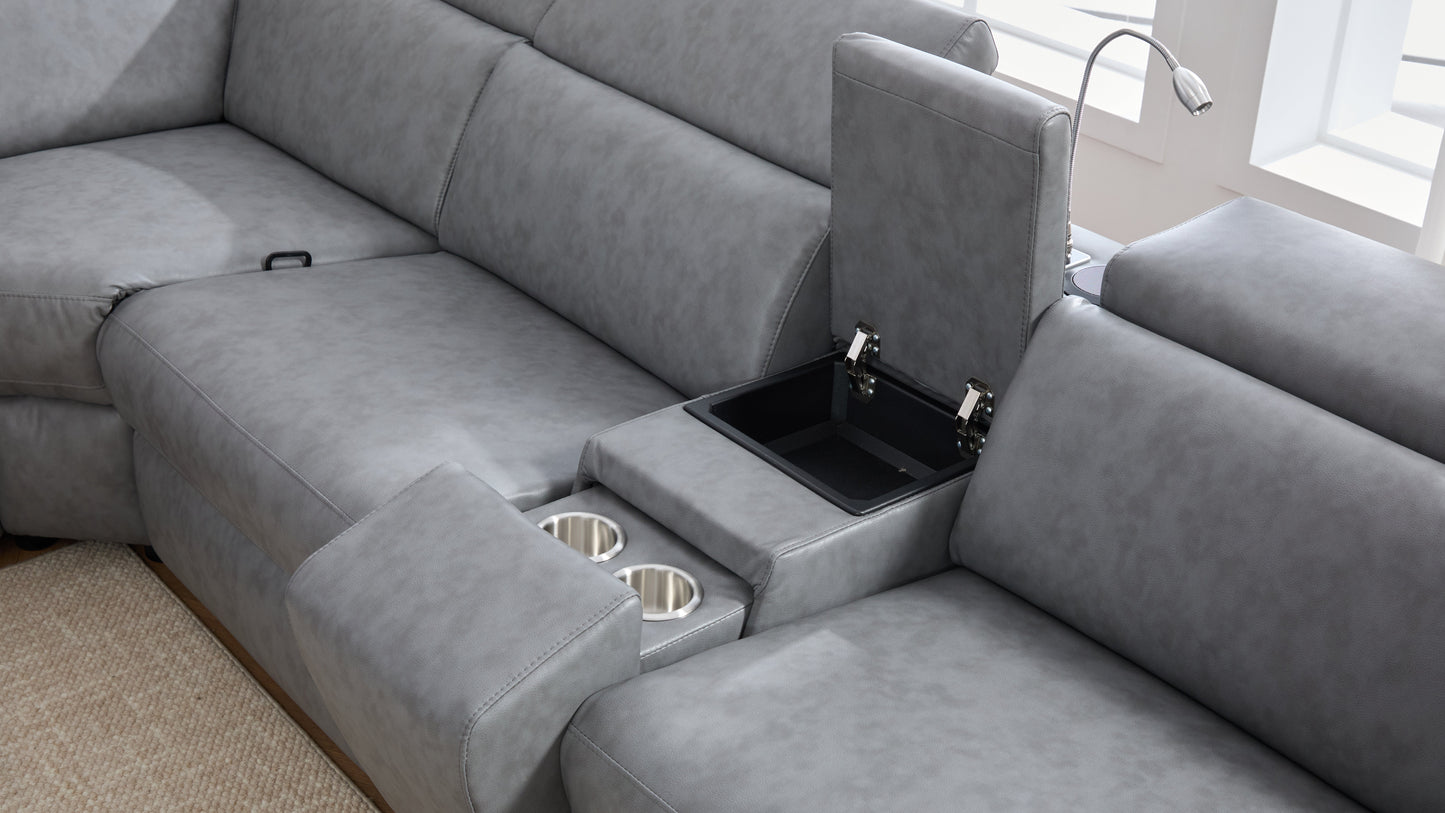Divani Power (Grey) Reclining Living Room Set