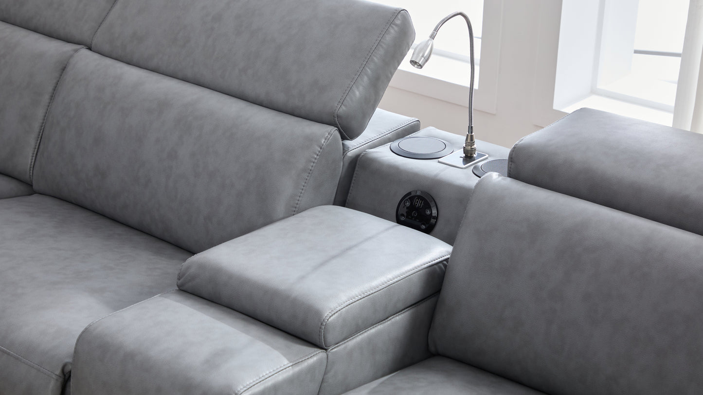 Divani Power (Grey) Reclining Living Room Set