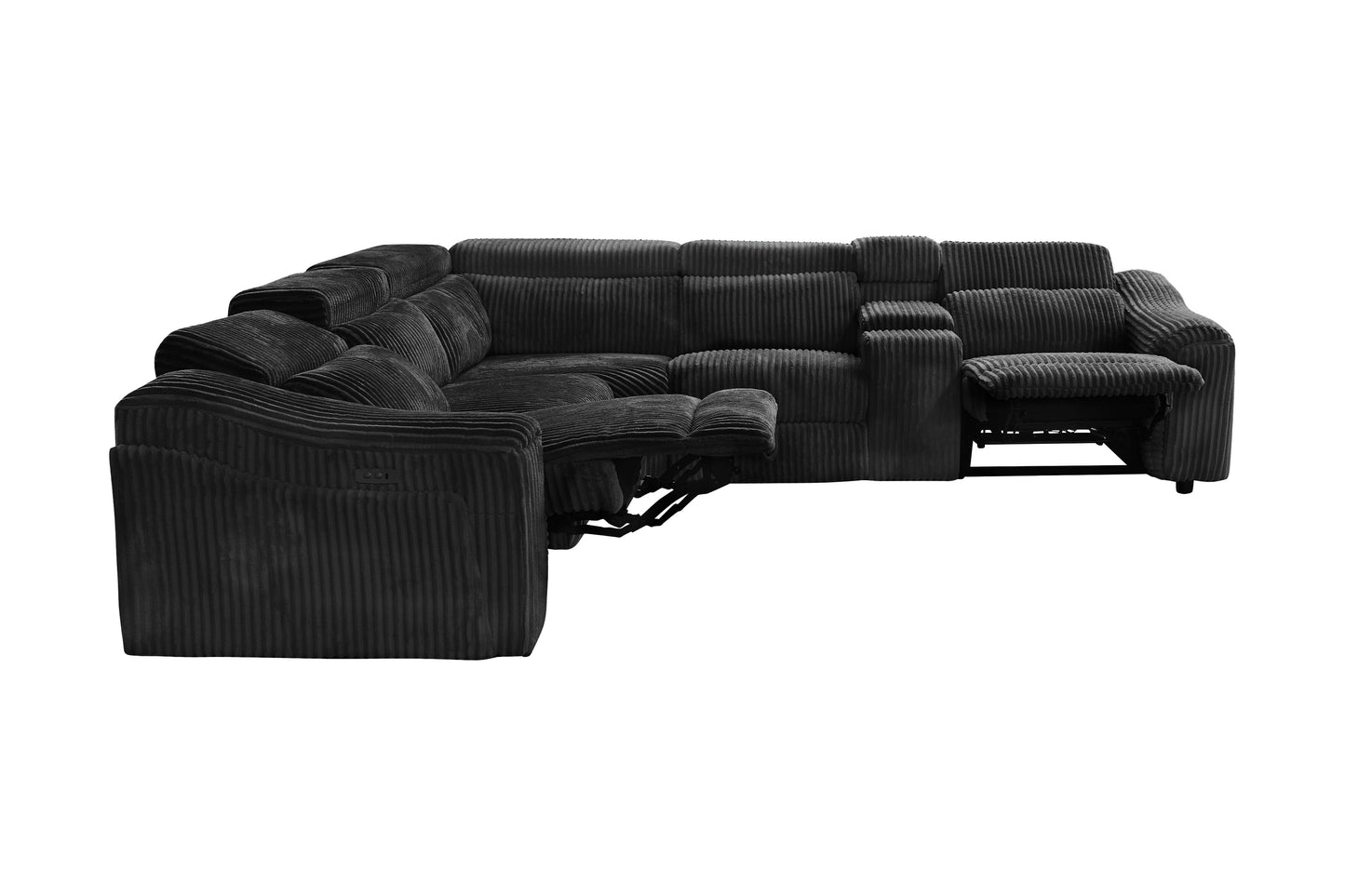 Yash (Black) Reclining Sectional