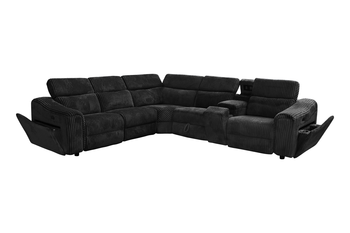 Yash (Black) Reclining Sectional