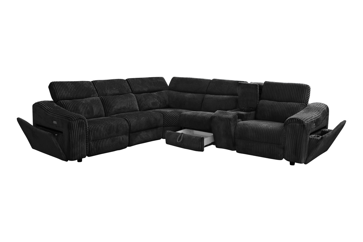 Yash (Black) Reclining Sectional