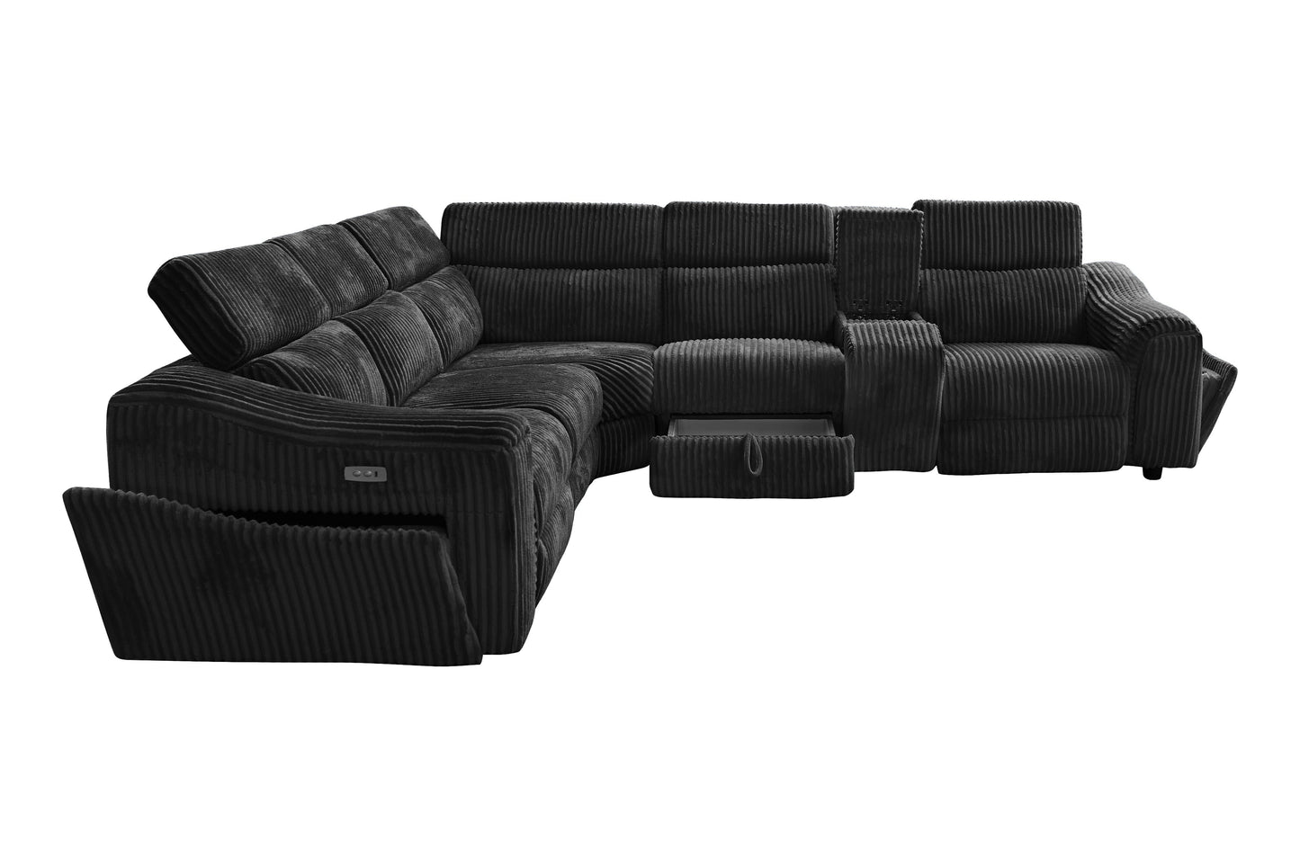 Yash (Black) Reclining Sectional