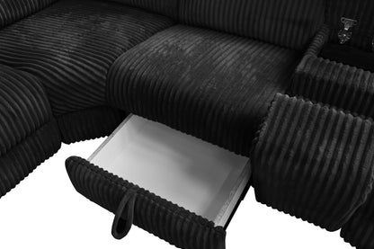 Yash (Black) Reclining Sectional