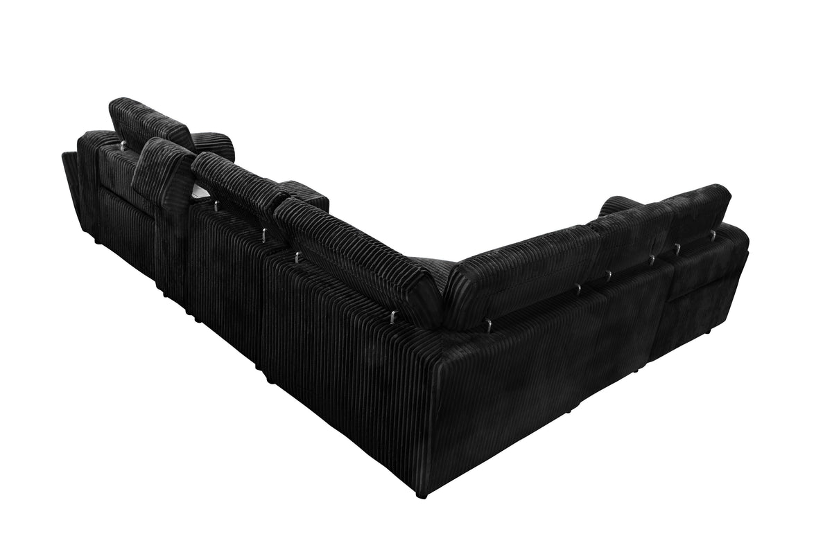 Yash (Black) Reclining Sectional