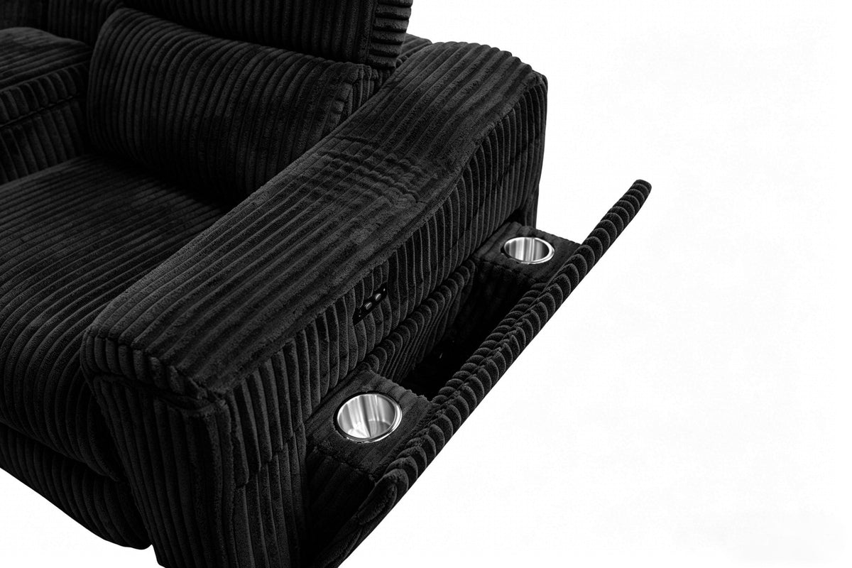 Yash (Black) Reclining Sectional