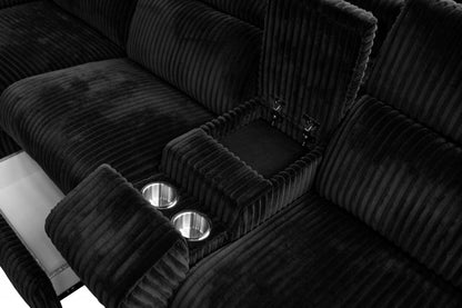 Yash (Black) Reclining Sectional