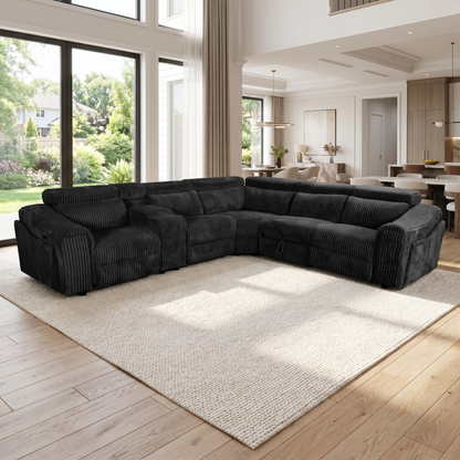 Yash (Black) Reclining Sectional