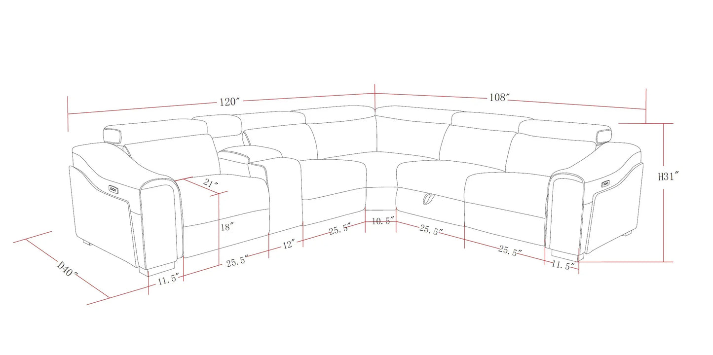 Yash (Grey) Reclining Sectional