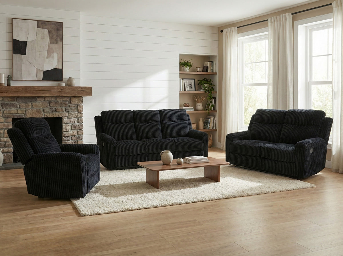 Grace (Black) Reclining Living Room Set