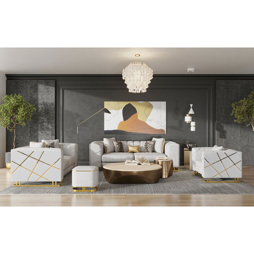 Designer (Off White) Living Room Set