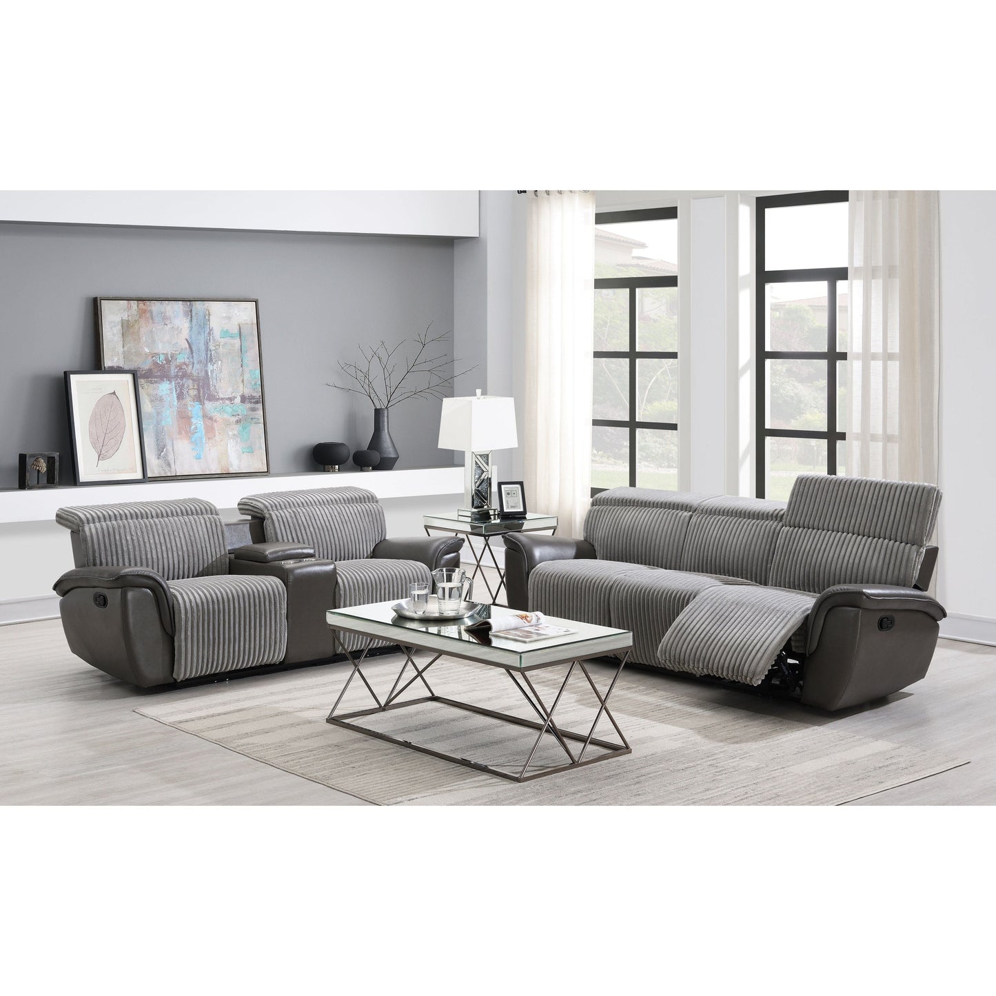 Twist (Grey) Reclining Living Room Set